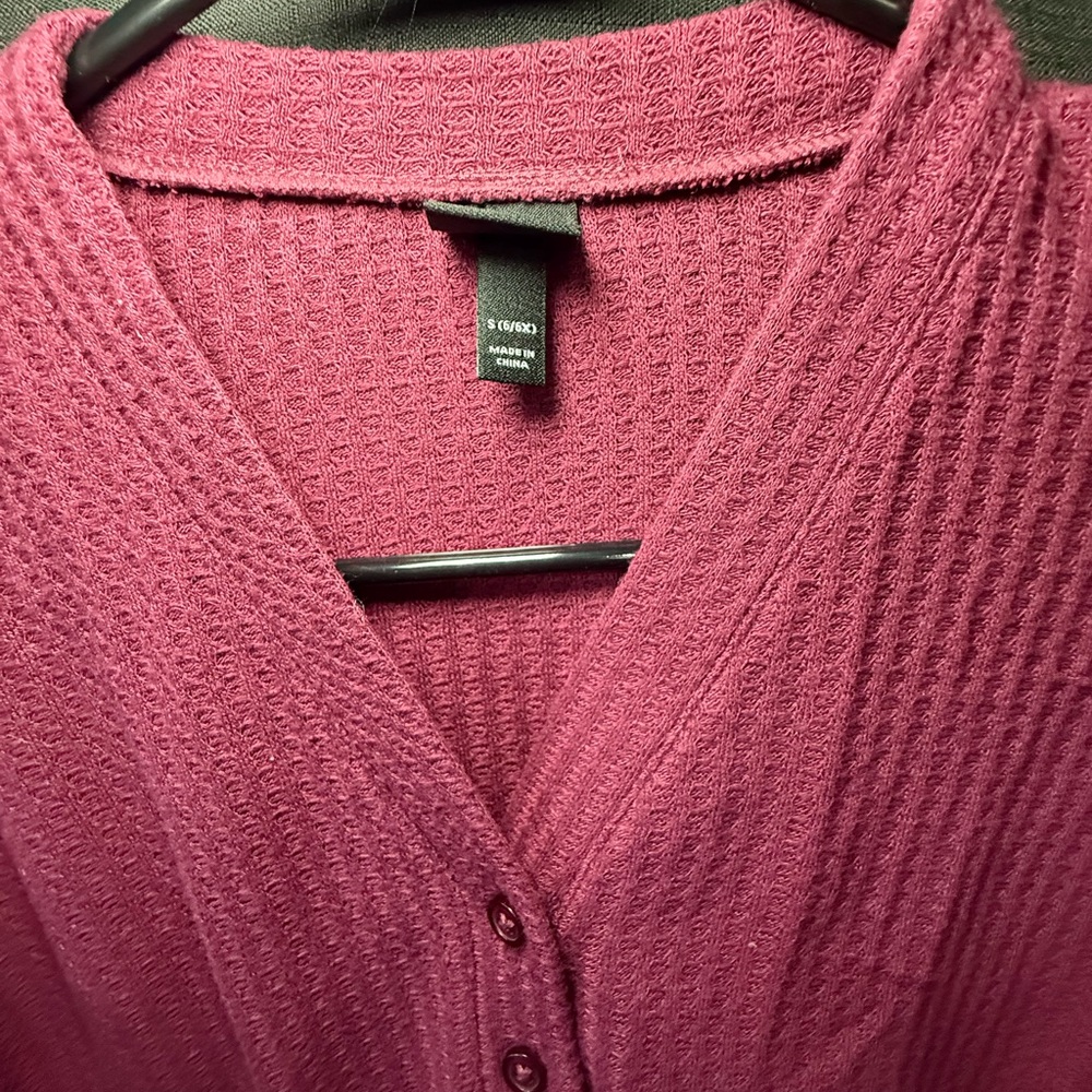 art class Raspberry Waffle-Knit Cardigan and Flare Pants